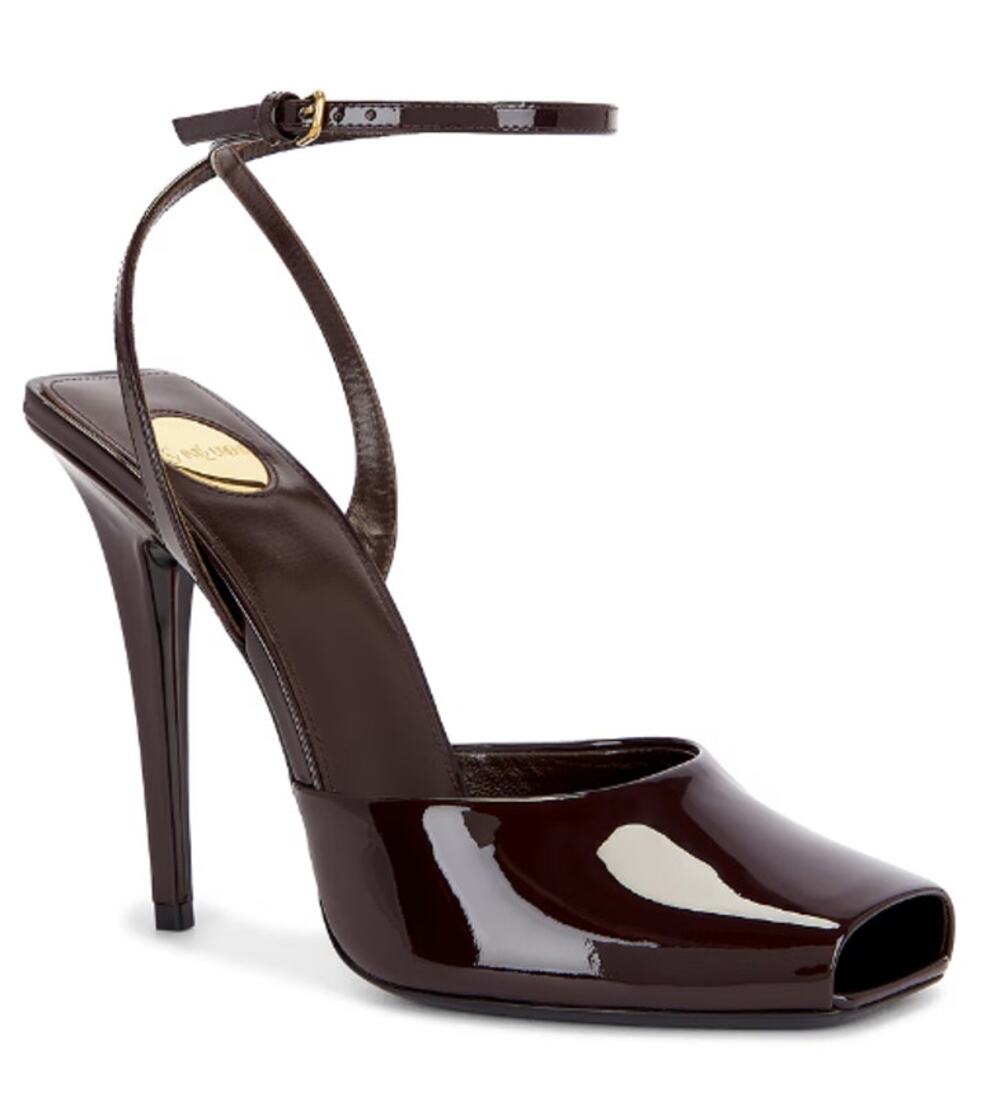 NWT Saint Laurent 110mm La Scandale Heeled Pumps Marron Glaze Women's Size EU 37